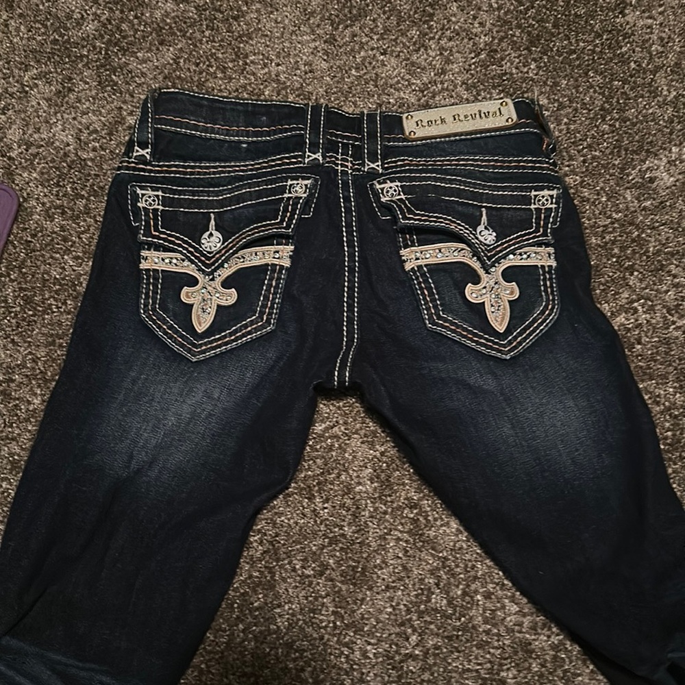 Rock revival dark blue boot cut jeans
